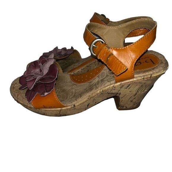 BOC heeled espadrilles flowered two-toned  sandals - Picture 3 of 7